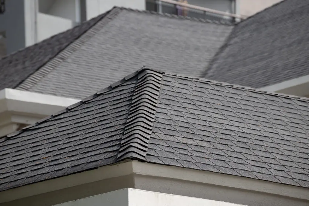 gray hip roof with dimensional shingles