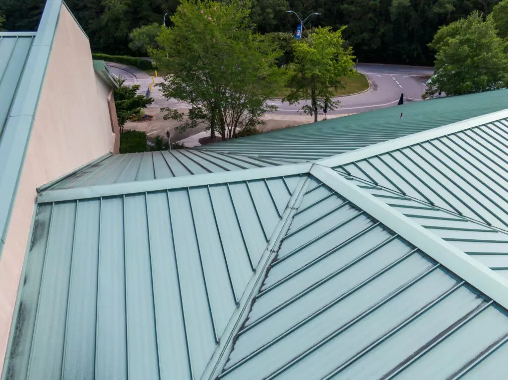 green standing seam metal roofing system
