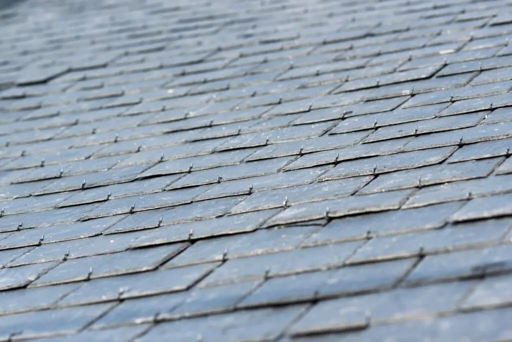 slate shingle roof texture close up