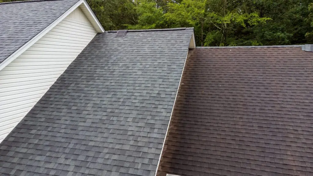 steep slope asphalt shingle roof on residential property